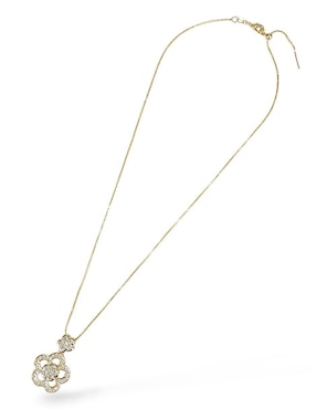 Aretes y collar de flor OG 18K zirconia