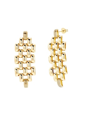 Aretes largos de eslabones Les Néréides de plata P 925
