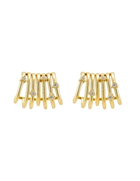 Aretes cortos Les Néréides de plata P 925 cristal