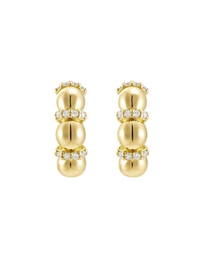 Aretes cortos Les Néréides Classic Reviste de plata P 925 con acabado baño de oro