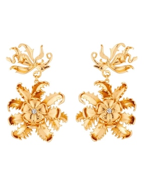 Aretes largos de flor Les Néréides