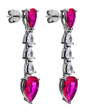 Aretes largos de gota Gladkova Joyería Poppy de plata P 925 con acabado brillante