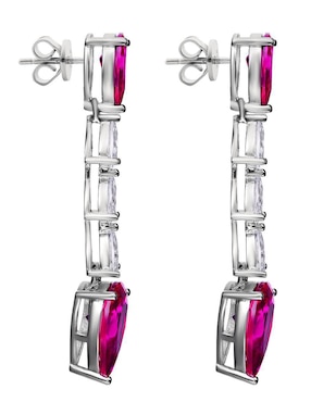 Aretes largos de gota Gladkova Joyería Poppy de plata P 925 con acabado brillante