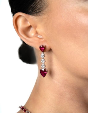 Aretes largos de gota Gladkova Joyería Poppy de plata P 925 con acabado brillante
