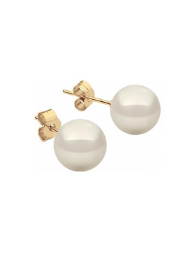 Set de aretes Zvezda Éclair con acabado baño de oro 18 K perla de cristal