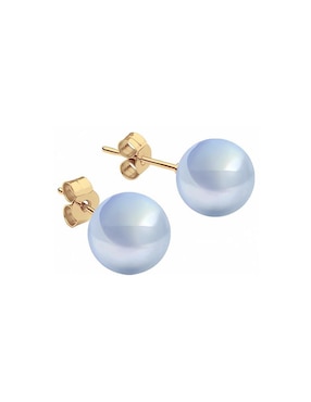 Set de aretes Zvezda Éclair con acabado baño de oro 18 K perla de cristal