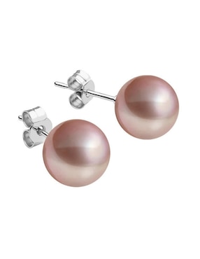 Set de aretes Zvezda Éclair de plata P 925 con acabado brillante perla de cristal