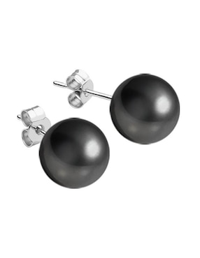 Set de aretes Zvezda Éclair de plata P 925 con acabado brillante perla de cristal
