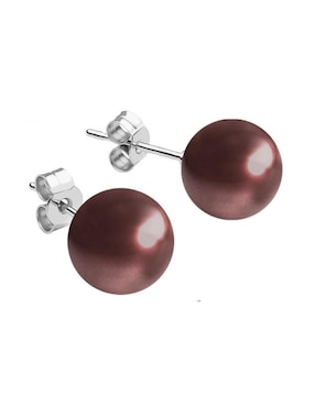 Set de aretes Zvezda Éclair de plata P 925 con acabado brillante perla de cristal