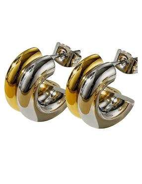 Aretes Aleissi 18 k con acabado chapa de oro