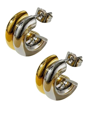Aretes Aleissi 18 k con acabado chapa de oro