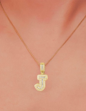 Collar con dije de letras Moon de oro laminado 10 K