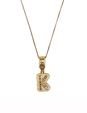 Collar con dije de letras Moon de oro laminado 10 K