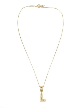 Collar con dije de letras Moon de oro laminado 10 K