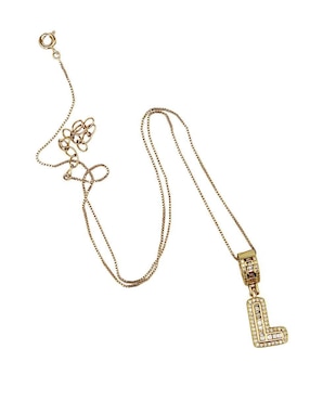 Collar con dije de letras Moon de oro laminado 10 K