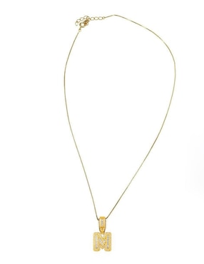 Collar con dije de letras Moon de oro laminado 10 K