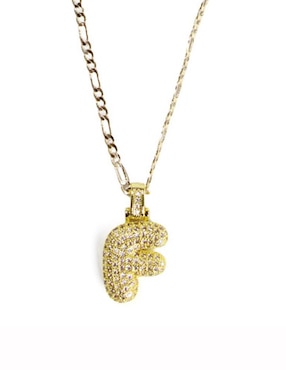 Collar con dije de letras Moon de oro laminado 10 K