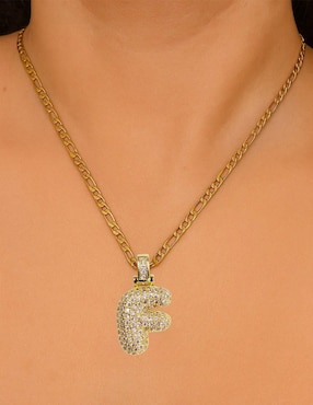 Collar con dije de letras Moon de oro laminado 10 K