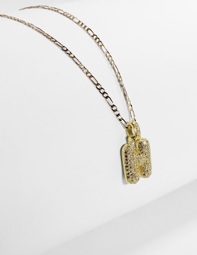 Collar con dije de letras Moon de oro laminado 10 K