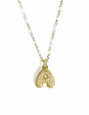 Collar con dije de letras Moon de oro laminado 10 K