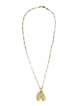 Collar con dije de letras Moon de oro laminado 10 K