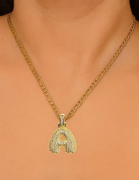 Collar con dije de letras Moon de oro laminado 10 K