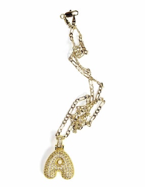 Collar con dije de letras Moon de oro laminado 10 K