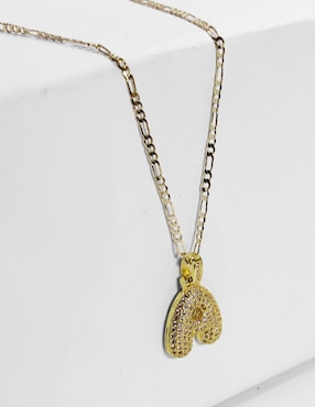 Collar con dije de letras Moon de oro laminado 10 K