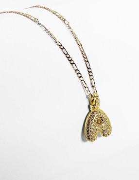 Collar con dije de letras Moon de oro laminado 10 K