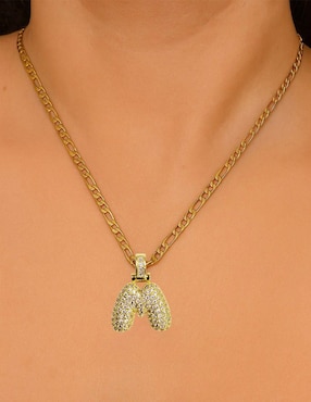 Collar con dije de letras Moon de oro laminado 10 K