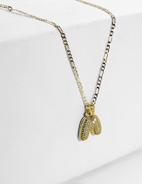 Collar con dije de letras Moon de oro laminado 10 K