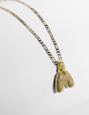 Collar con dije de letras Moon de oro laminado 10 K