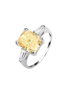 Anillo con gema rectangular Natalia Bojalil Luxury P 925 de plata zirconia pulido