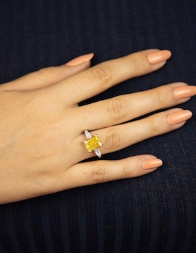Anillo con gema rectangular Natalia Bojalil Luxury P 925 de plata zirconia pulido