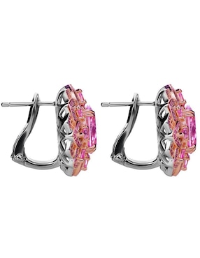 Broqueles de flor Gladkova joyería de plata p 925 con acabado chapa de oro zirconia