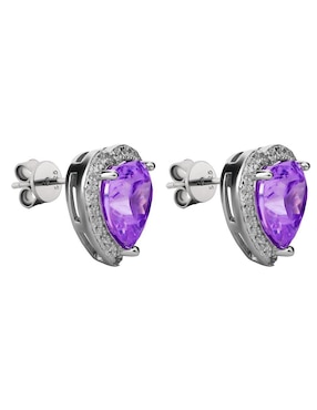 Broqueles de corazón Gladkova joyería de plata p 925 con acabado brillante zirconia