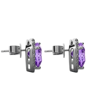 Broqueles de corazón Gladkova joyería de plata p 925 con acabado brillante zirconia