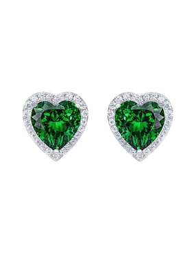 Broqueles de corazón Gladkova joyería de plata p 925 con acabado brillante zirconia