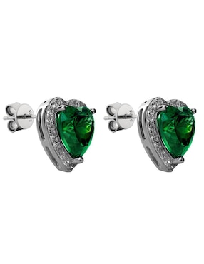 Broqueles de corazón Gladkova joyería de plata p 925 con acabado brillante zirconia