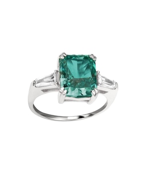 Anillo con gema rectangular Natalia Bojalil Luxury P 925 de plata zirconia pulido