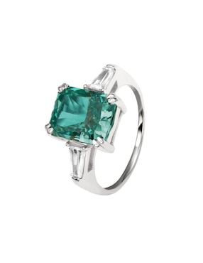 Anillo con gema rectangular Natalia Bojalil Luxury P 925 de plata zirconia pulido