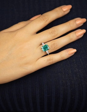 Anillo con gema rectangular Natalia Bojalil Luxury P 925 de plata zirconia pulido