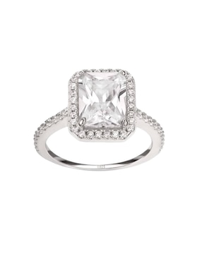 Anillo multi gemas cuadrado Natalia Bojalil Luxury P 925 de plata zirconia pavé