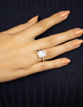 Anillo multi gemas cuadrado Natalia Bojalil Luxury P 925 de plata zirconia pavé