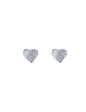Aretes y collar de corazón bijoux fp de plata p 925 zirconia