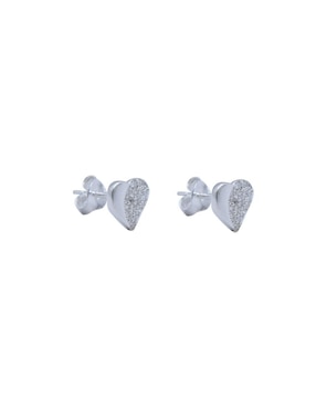 Aretes y collar de corazón bijoux fp de plata p 925 zirconia