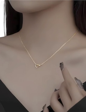 Collar con dije de corazón Mink de plata P 925