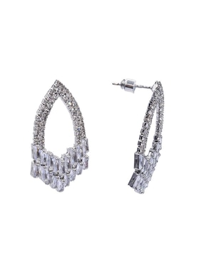 Aretes cortos Arette de zirconia con acabado brillante