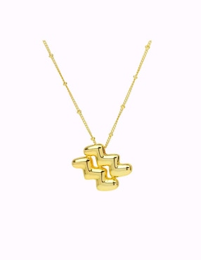 Collar con dije de signo zodiacal Nira de oro laminado