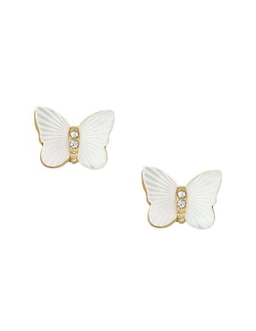 Broqueles de mariposa Fossil Sutton con acabado pulido concha nácar